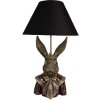 Clayre & Eef 5LMC0033 Stolová lampa Zajačik s korunkou čierna/hnedá 37x61 cm