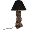 Clayre & Eef 5LMC0033 Stolová lampa Zajačik s korunkou čierna/hnedá 37x61 cm