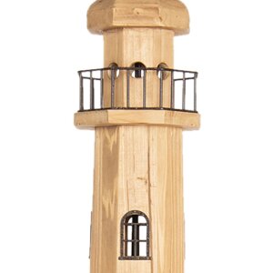 Clayre & Eef 5LMP278 Stojacia lampa lighthouse wood nature 23x23x140 cm E27/max 60W