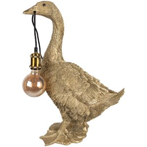 Clayre & Eef 5LMP671 Stolná lampa husia zlatá farba 42x23x60 cm E27/max 60W