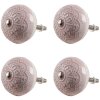 Clayre & Eef 65302 Kľučka na dvere keramická ružová kvetinový vzor Ø 4x3/6 cm