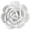 Clayre & Eef 65306 Kľučka na dvere keramická biela v tvare kvetu Ø 6x3 cm