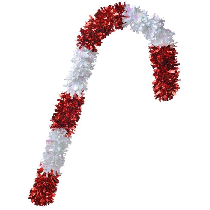 Clayre & Eef 65472S Dekorácia Candy Cane červená biela 30x6x72 cm