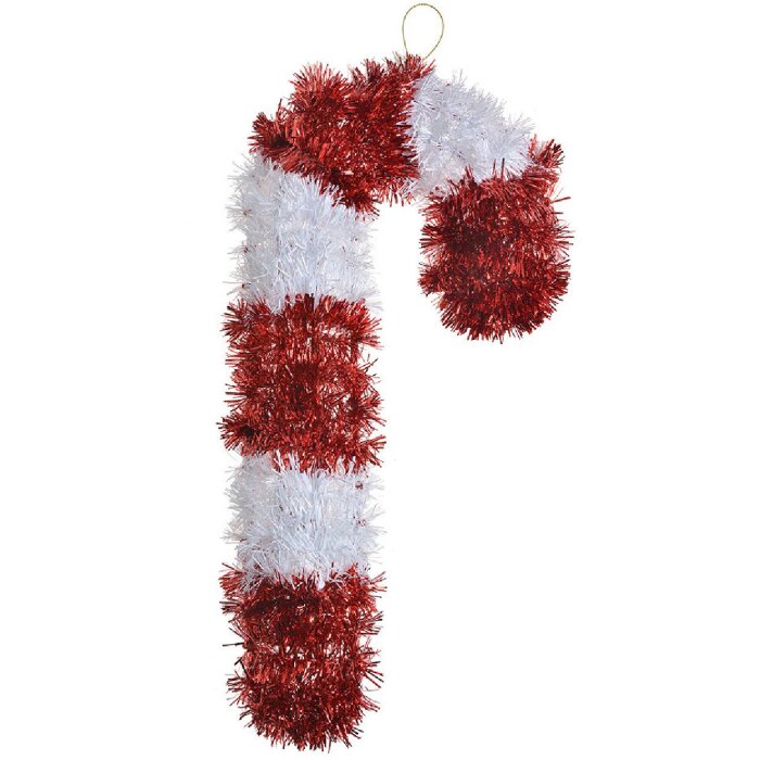 Clayre & Eef 65474 Dekorácia Candy Cane červená biela 18x3x36 cm