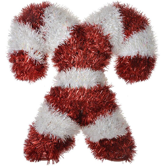 Clayre & Eef 65475 Vianočná dekorácia Candy Cane červená biela 29x8x30 cm