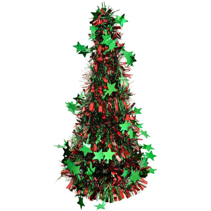 Clayre & Eef 65539M Vianočná ozdoba na stromček zelená červená 17x38 cm