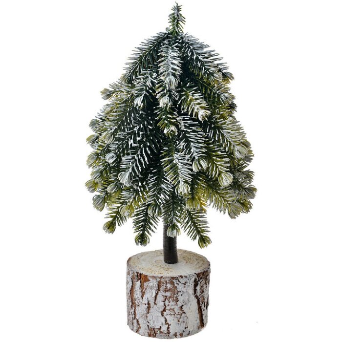 Clayre & Eef 65573 Umelý vianočný stromček so snehovým efektom 11x11x25 cm