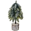 Clayre & Eef 65573 Umelý vianočný stromček so snehovým efektom 11x11x25 cm