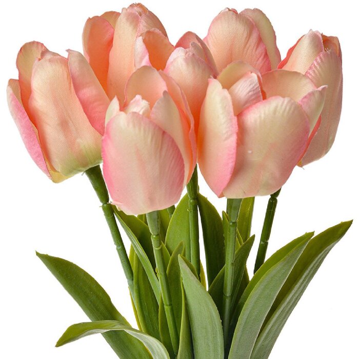 Clayre & Eef 6PL0277 Umelý kvet Tulipány ružové 10x10x32 cm