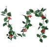 Clayre & Eef 6PL0280 Umelý kvetinový veniec 170 cm zelený červený