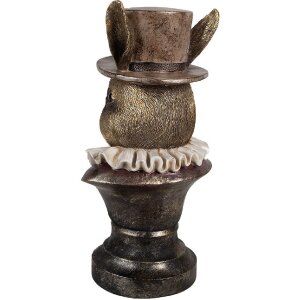 Clayre & Eef 6PR4140 Dekorácia králik 19x16x35 cm antický bronz