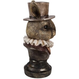 Clayre & Eef 6PR4140 Dekorácia králik 19x16x35 cm antický bronz