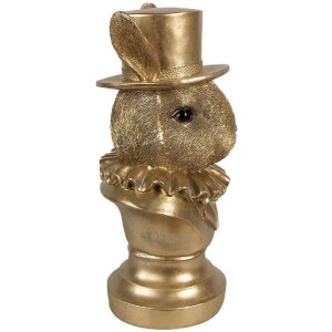 Clayre & Eef 6PR4141 Dekorácia Rabbit Gold 19x16x35 cm