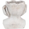 Clayre & Eef 6TE0498L Kvetináč Face 20x17x22 cm sivý