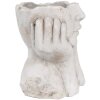 Clayre & Eef 6TE0498L Kvetináč Face 20x17x22 cm sivý