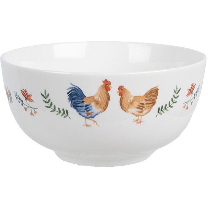 Keramická miska Clayre & Eef CARYBO biela Ø 14x7 cm 500 ml vo vidieckom štýle