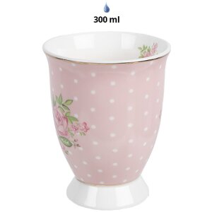 Clayre & Eef SWRMU-2 Hrnček porcelánový ružovo-fialový 12x8x10cm 300ml