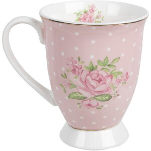 Clayre & Eef SWRMU-2 Hrnček porcelánový ružovo-fialový 12x8x10cm 300ml