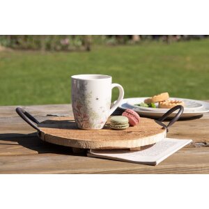 Clayre & Eef Hrnček WFFMU Biely porcelánový botanický 12x8x10 cm 350 ml