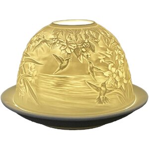 Clayre & Eef 6CE1825 Držiak na čajovú sviečku porcelánový Ø12x8cm biely