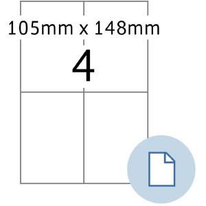 HERMA 8404 Etikety na listy A4 biely papier 105x148 mm...