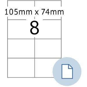 HERMA 8408 Etikety na listy A4 biely papier 105x74 mm 500...