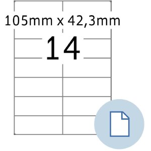 HERMA 8414 Etikety na listy A4 biely papier 105x42,3 mm...