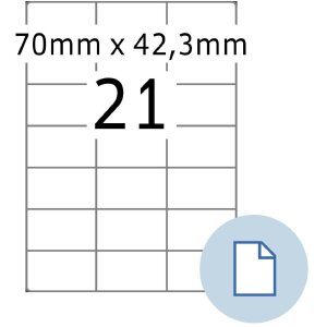 HERMA 8421 Etikety na listy A4 biely papier 70x42,3 mm...