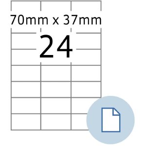 HERMA 8424 Etikety na listy A4 biely papier 70x37 mm 500...