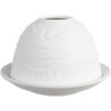 Clayre & Eef 6CE1815 Stojan na čajové sviečky biely Ø 12x8 cm porcelánový vidiecky štýl