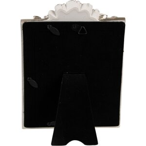 Clayre & Eef 2F1142 Rám na obraz biely strieborný 14x2x22 cm / 10x15 cm