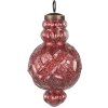 Clayre & Eef 6GL4512 Vianočné ozdoby sada 4 červené sklo 29x18x9cm Ø8x15cm