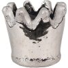 Clayre & Eef 6TE0540S Kvetináč strieborný Ø 12x10 cm vidiecky štýl