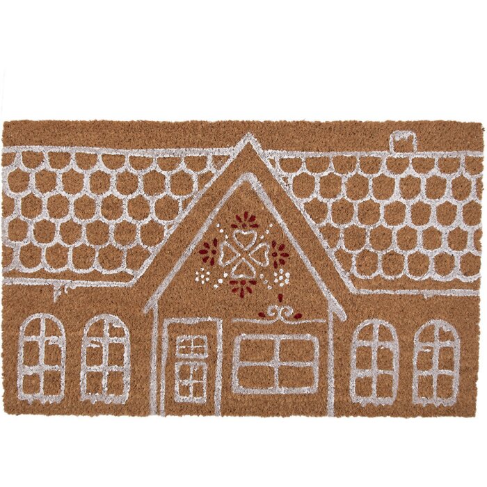 Clayre & Eef GBBMC-2 Rohožka na dvere vo vidieckom štýle hnedá biela 75x45x1 cm