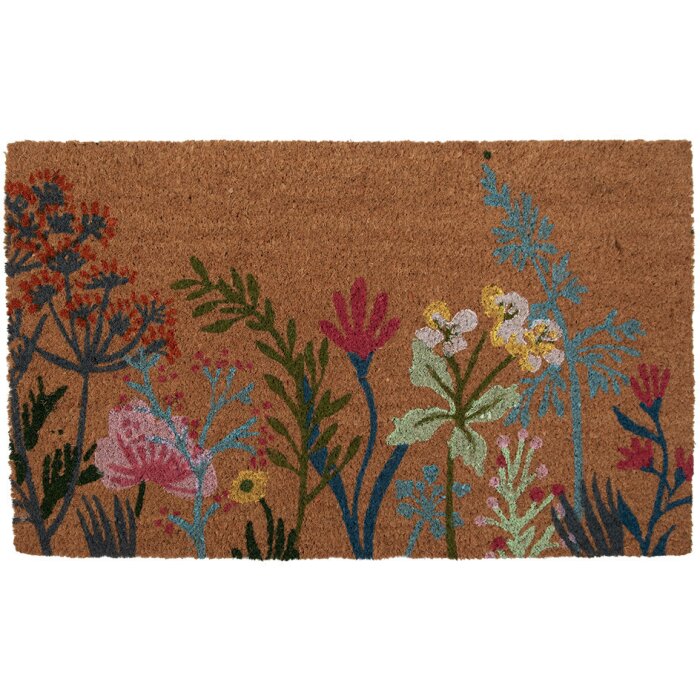 Clayre & Eef WFFMC Rohožka na dvere kvetinový vzor 75x45x1 cm