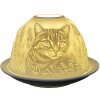 Clayre & Eef 6CE1807 Držiak na čajovú sviečku Cat Ø 12x8 cm biely
