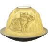 Clayre & Eef 6CE1807 Držiak na čajovú sviečku Cat Ø 12x8 cm biely