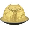 Clayre & Eef 6CE1812 Stojan na čajovú sviečku Ø 12x8 cm biely porcelán s dizajnom jeleňa