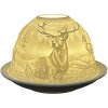 Clayre & Eef 6CE1812 Stojan na čajovú sviečku Ø 12x8 cm biely porcelán s dizajnom jeleňa
