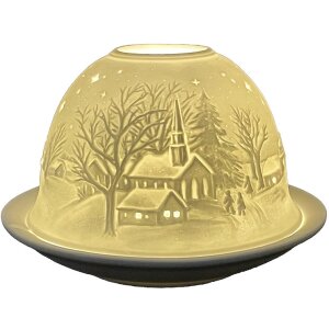 Clayre & Eef 6CE1814 Držiak na čajové sviečky Stars Ø 12x8 cm biely