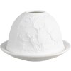 Clayre & Eef 6CE1818 Stojan na čajovú sviečku s jeleňom Ø 12x8 cm biely