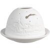 Clayre & Eef 6CE1819 Stojan na čajové sviečky Ø 12x8 cm Biela zimná krajina