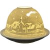 Clayre & Eef 6CE1819 Stojan na čajové sviečky Ø 12x8 cm Biela zimná krajina