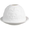 Clayre & Eef 6CE1820 Stojan na čajovú sviečku porcelánový biely Ø 12x8 cm Vianoce