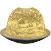 Clayre & Eef 6CE1823 Stojan na čajové sviečky Winter Ø 12x8 cm biely