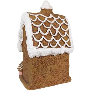 Clayre & Eef 6MG0054 Dekorácia perníková chalúpka s LED 22x18x39 cm