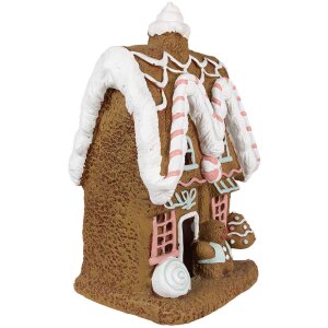 Clayre & Eef 6MG0054 Dekorácia perníková chalúpka s LED 22x18x39 cm