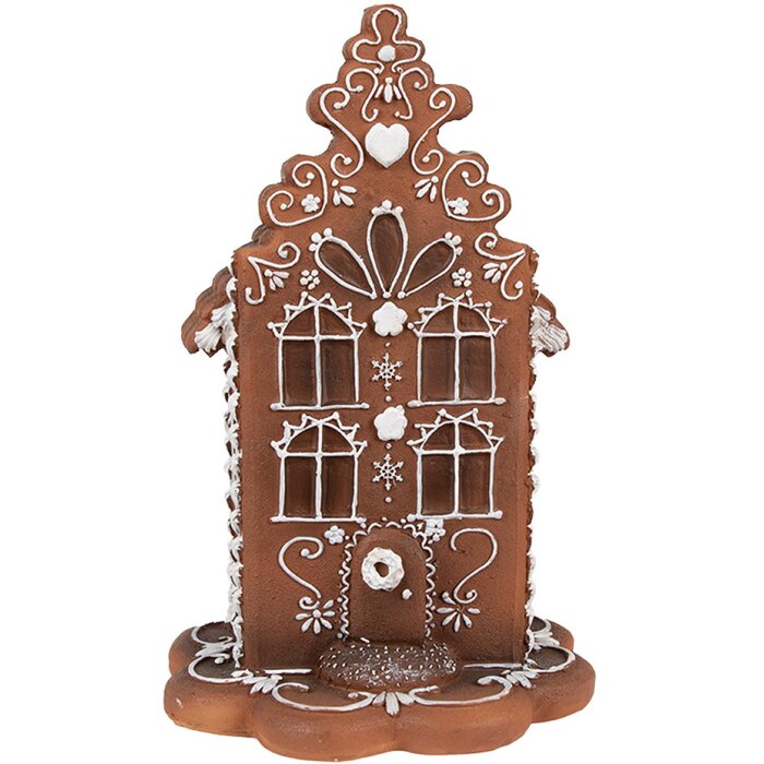 Clayre & Eef 6PR4344 Dekorácia perníková chalúpka s LED 13x13x20 cm