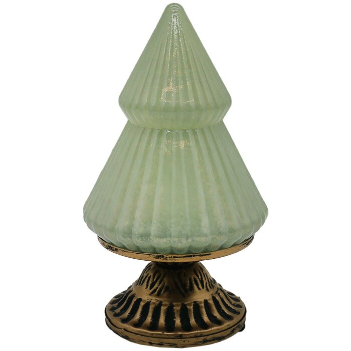 Clayre & Eef 6GL4581 Vianočný stromček s LED diódami zelený Ø 10x18 cm