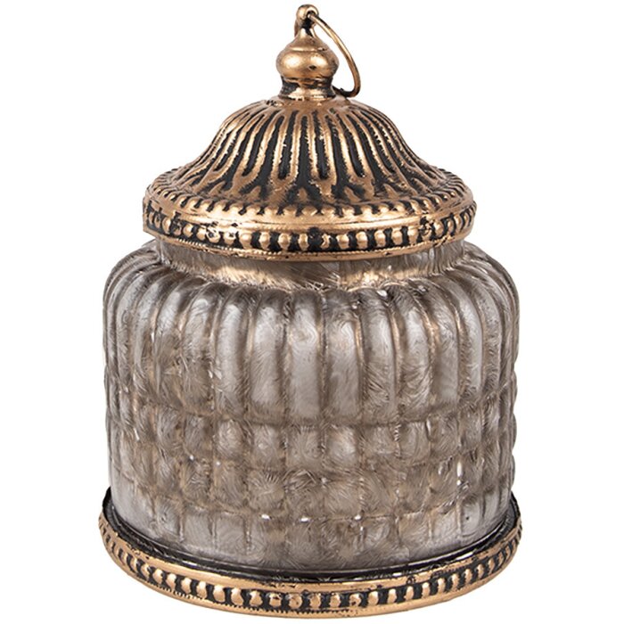 Clayre & Eef 6GL4598 Dekorácia sklo s LED Ø 10x13 cm vintage štýl